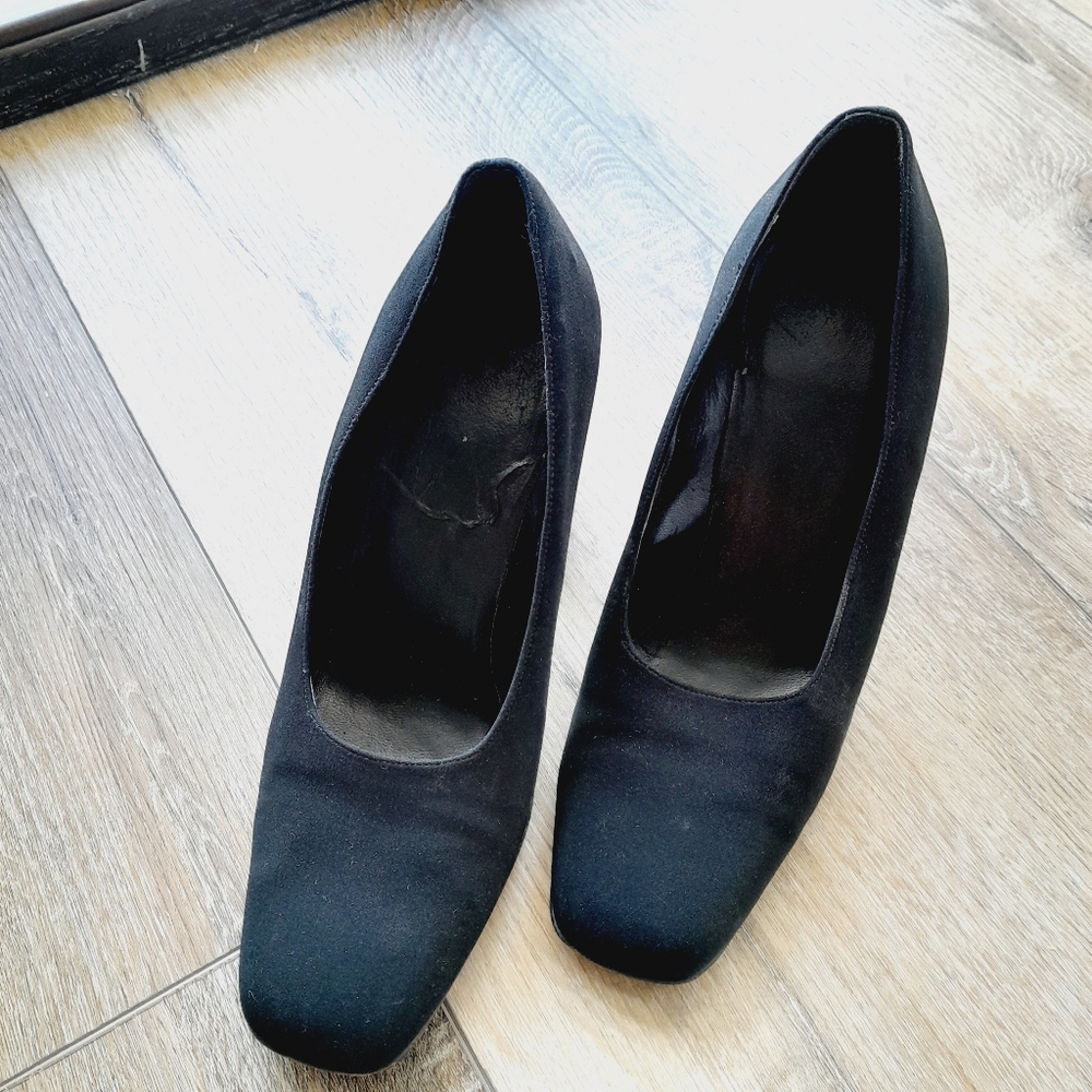 Sesto Meucci Block Heels Shoes Square Toe Career Evening Wear Sz:6